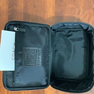 COACH Zip Around Black Leather Travel Kit - NWT